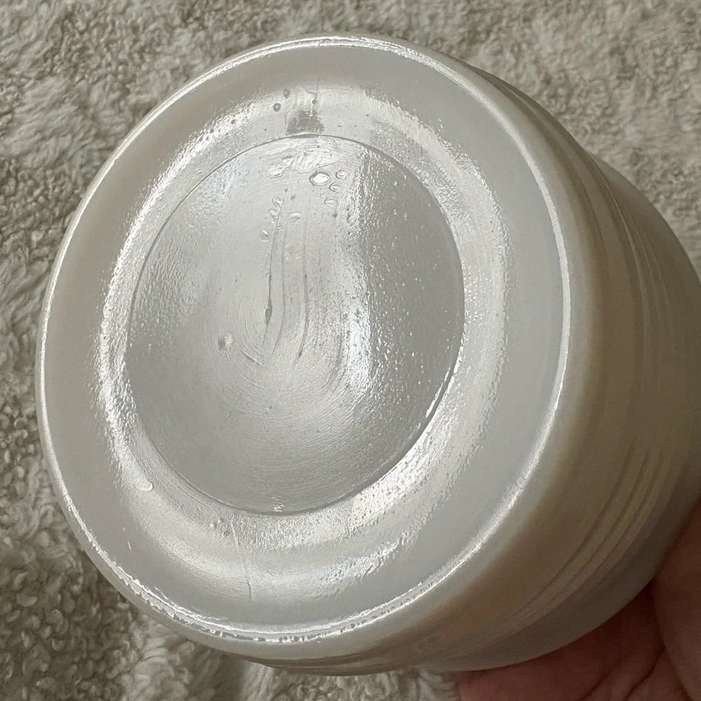 Vintage Ribbed Milk Glass Mixing Bowl • 5.5”